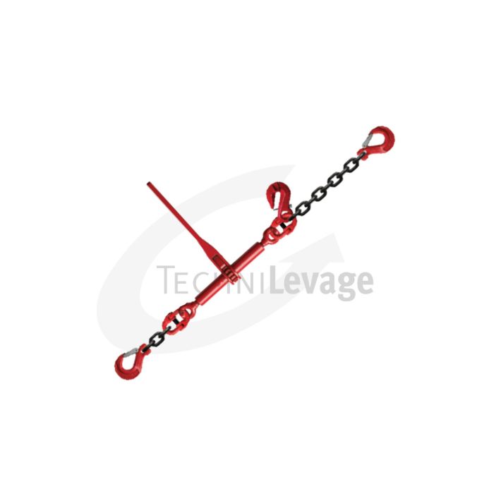Chaine d’arrimage avec tendeur et crochets | 1 partie | grade 80