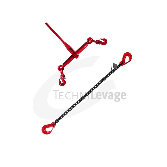 Chaine d’arrimage avec tendeur et crochets | 2 parties | basic 80