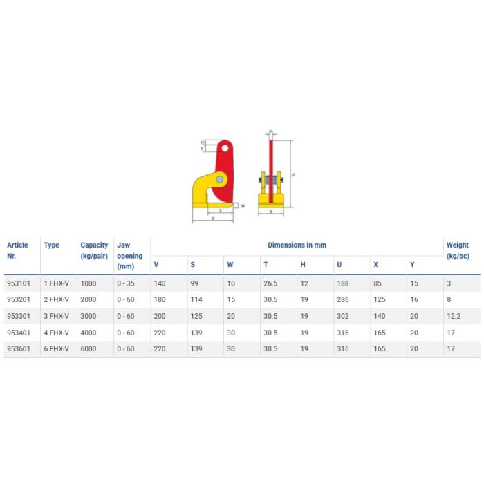 Pince TERRIER horizontale – avec ressort – FHX-V