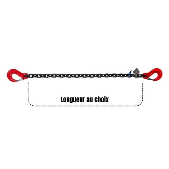 Chaine d’arrimage avec 2 crochets à linguet | grade 80 