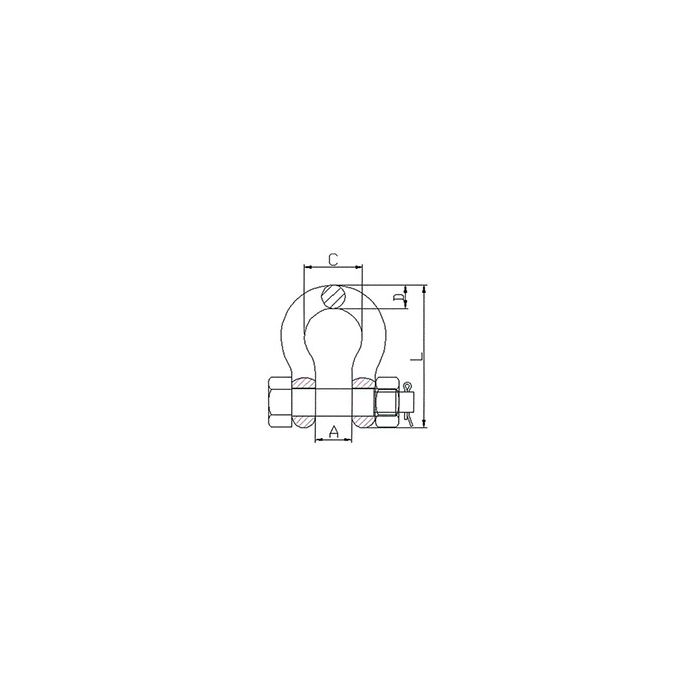 Manille lyre, HR , axe avec boulon et goupille